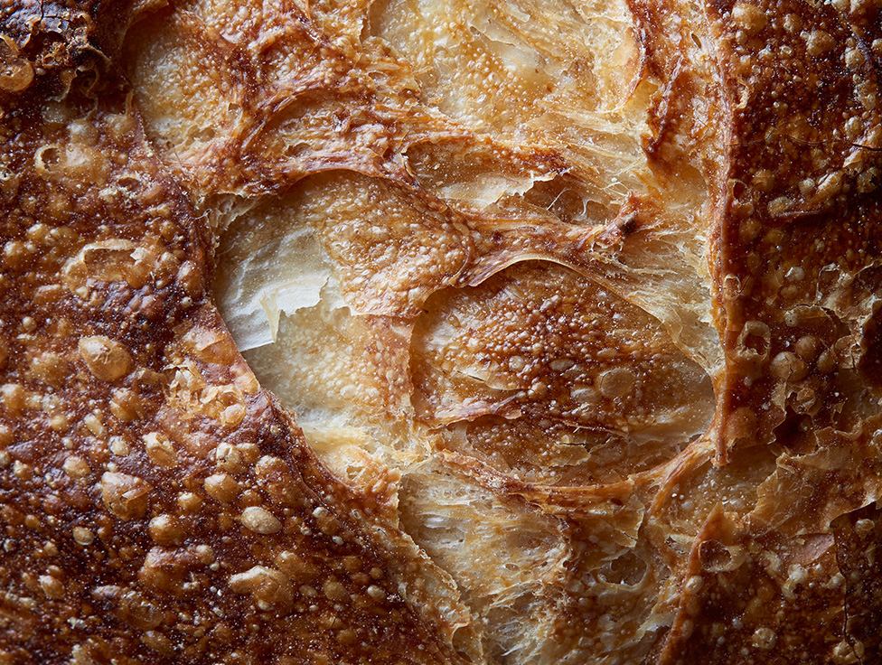 A close-up view of freshly baked bread.