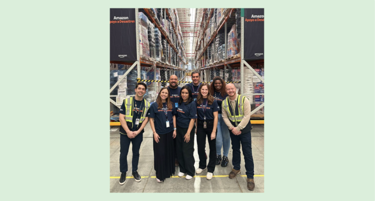 Amazon's Disaster Relief team at the opening of the company's first Disaster Relief Hub in Mexico.
